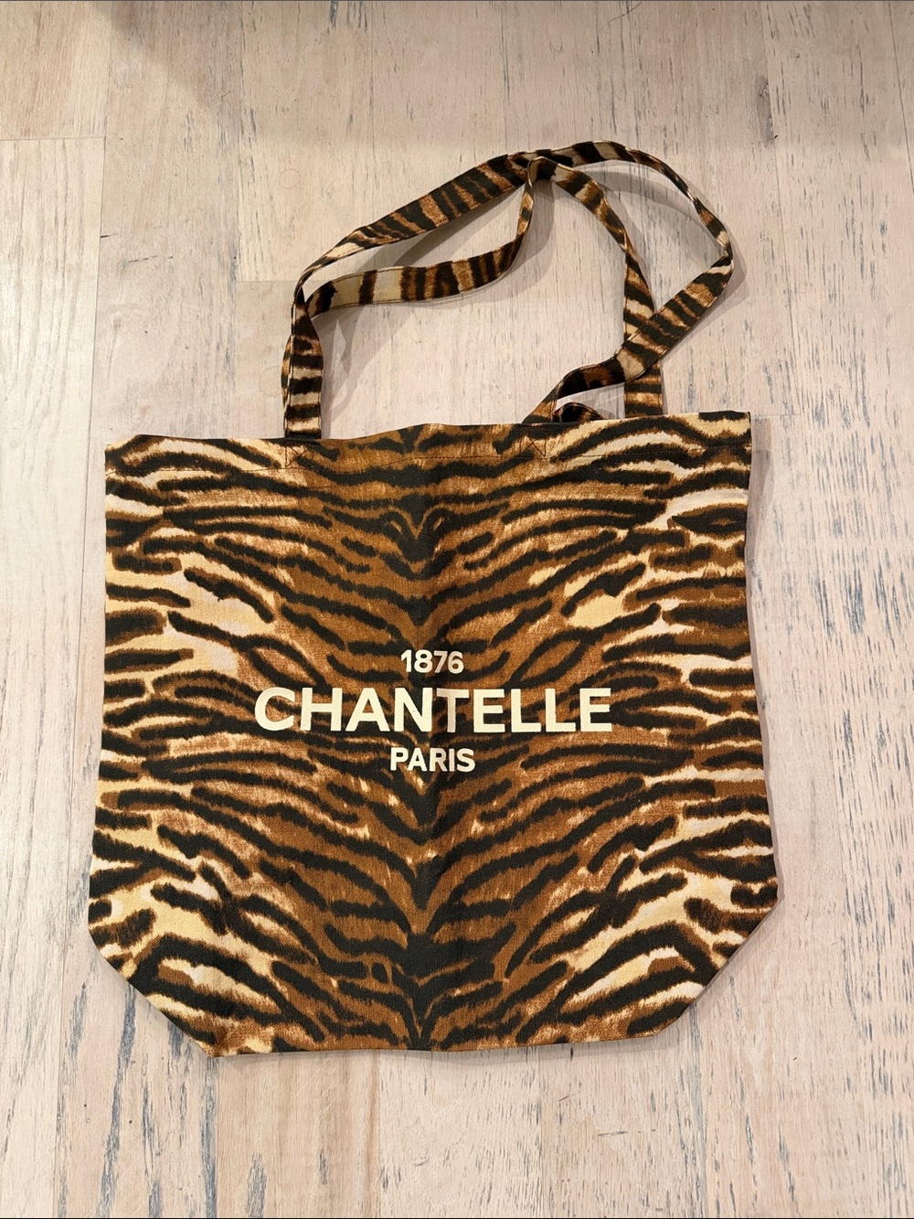 Chantelle Tiger-Print Tote in Brown and Cream